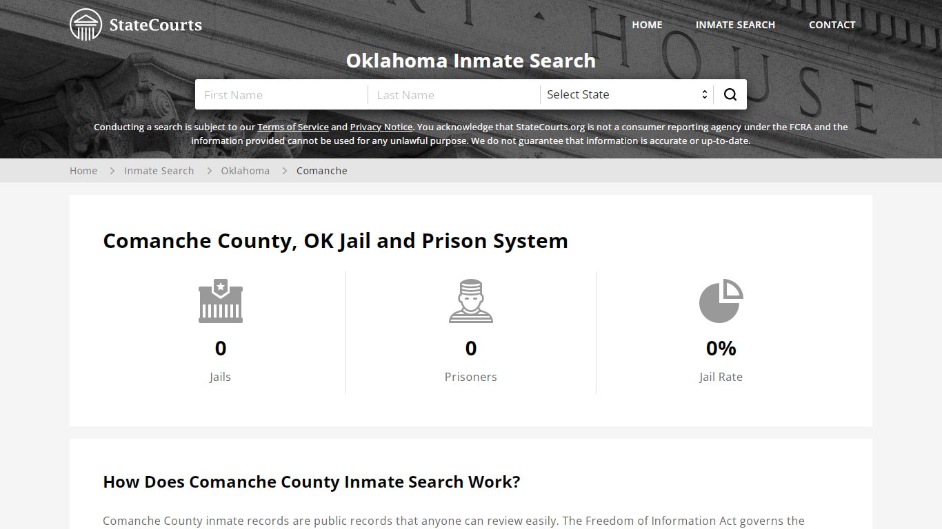 Comanche County, OK Inmate Search - StateCourts